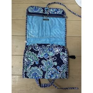 Modella Hanging Travel Organizer Blue Floral Cosmetic Bag Toiletry Case 11x9